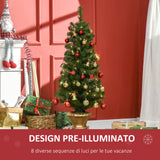easycomfort easycomfort albero di natale artificiale da 120cm con 60 luci led e 140 rami per interni verde