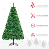 easycomfort easycomfort albero di natale decorato e ignifugo per interni con 782 rami e base in metallo 116x180 cm verde