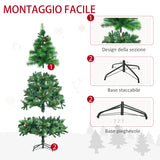 easycomfort easycomfort albero di natale decorato e ignifugo per interni con 782 rami e base in metallo 116x180 cm verde