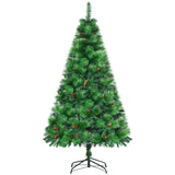 easycomfort easycomfort albero di natale decorato e ignifugo per interni con 782 rami e base in metallo 116x180 cm verde