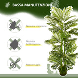 easycomfort easycomfort pianta artificiale di palma da 140 cm a 45 foglie e 5 rami con vaso 15x12 cm per interni ed esterni verde