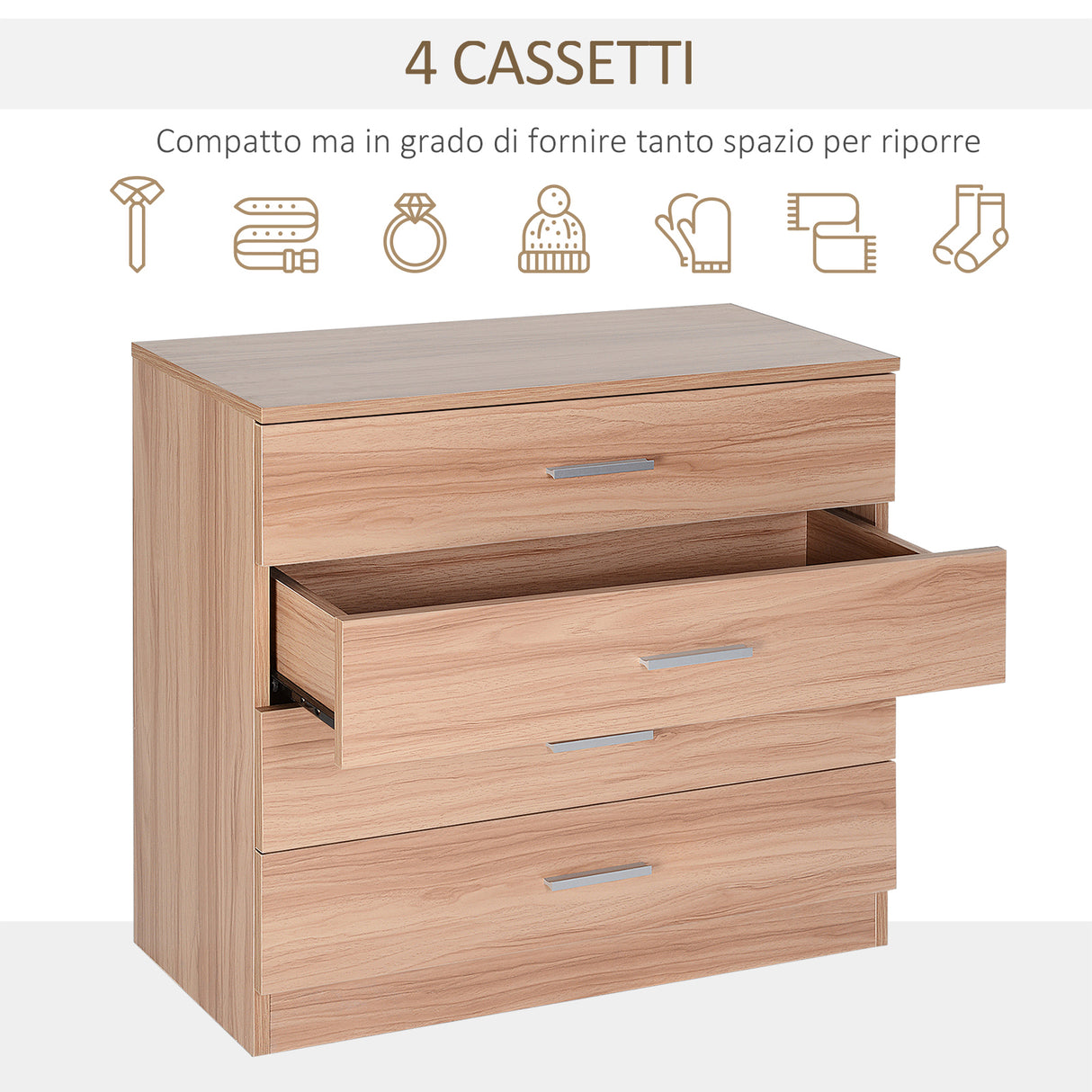 easycomfort easycomfort cassettiera con 4 cassetti in legno 72x33.5x67cm ean 8054144131146