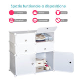 easycomfort easycomfort armadio guardaroba scarpiera modulare in plastica 6 cubi bianco 75x37x73cm ean 8054111842181