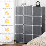 easycomfort easycomfort armadio guardaroba modulare 12 cubi fai da te in pp bianco e nero 111x47x145cm ean 8054111849463