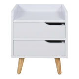 easycomfort easycomfort comodino dal design moderno bianco con cassetti e piedini in legno ean 8054111845014