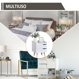 easycomfort easycomfort comodino dal design moderno bianco con cassetti e piedini in legno ean 8054111845014