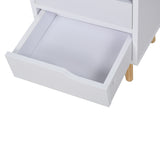 easycomfort easycomfort comodino dal design moderno bianco con cassetti e piedini in legno ean 8054111845014