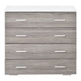 easycomfort easycomfort cassettiere con 4 cassetti con maniglie in alluminio e struttura in legno 76x35x72cm bianco grigio