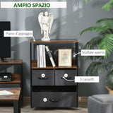 easycomfort easycomfort mobile cassettiera multiuso con 3 cassetti in tessuto 58x29x81.5cm marrone