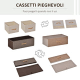 easycomfort easycomfort cassettiera 4 cassetti in tessuto e ripiano rigido 58x29x78.5cm legno