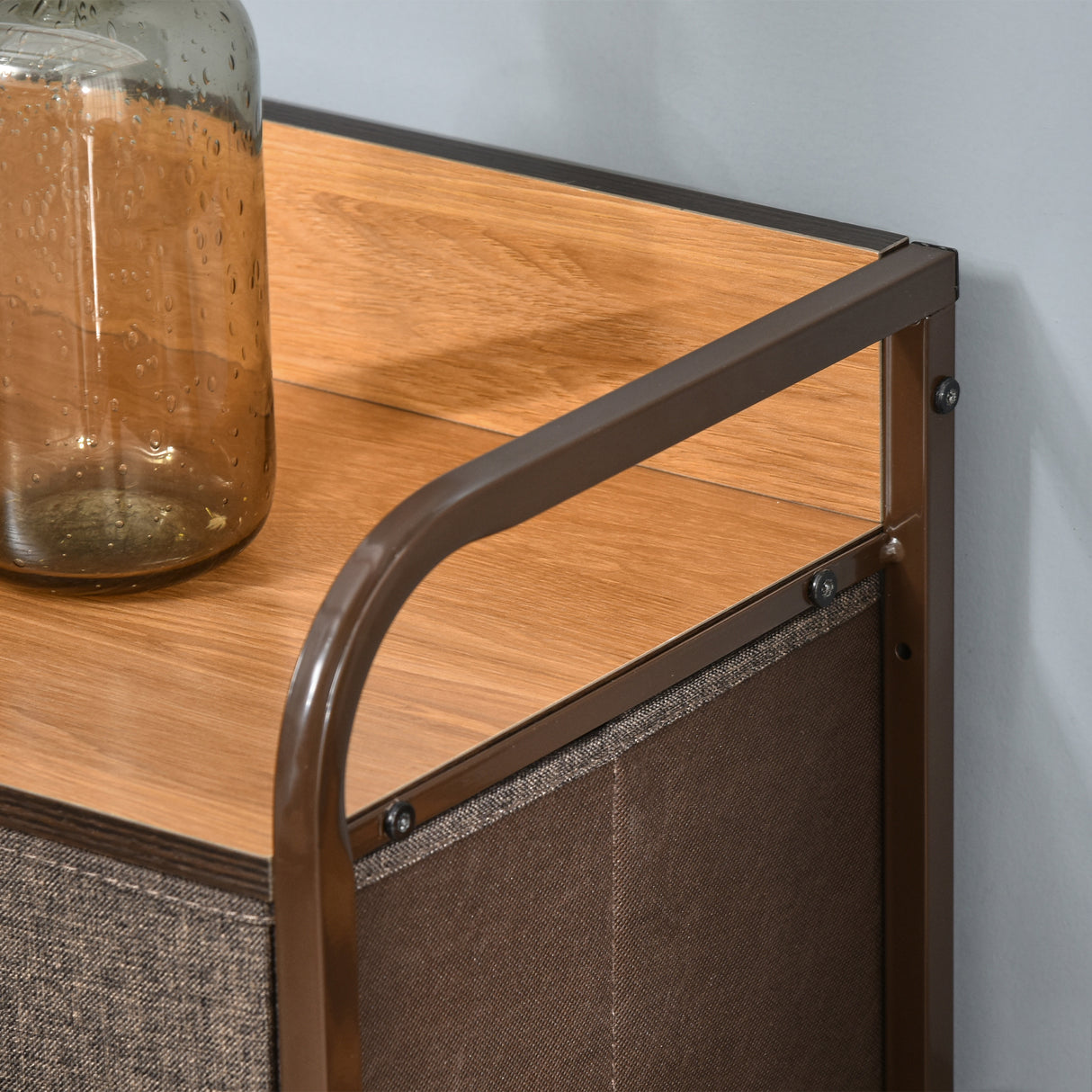 easycomfort easycomfort cassettiera 7 cassetti in tessuto 80x29x78.5cm legno