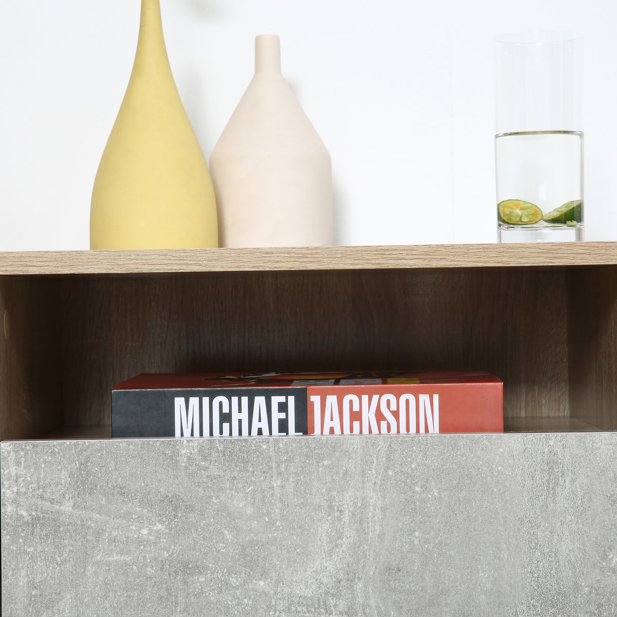 easycomfort easycomfort set 2 comodini sospesi con cassetto e ripiano 45x35x27 5cm grigiocolor legno