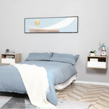 easycomfort easycomfort set 2 comodini sospesi con cassetto e ripiano 45x35x27 5cm bianco e color legno