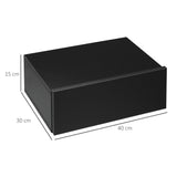 easycomfort easycomfort set 2 comodini sospesi moderni in legno per camera da letto 40x30x15cm nero
