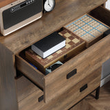 easycomfort easycomfort cassettiera 4 cassetti in truciolato e metallo per soggiorno e camera da letto 80x39x95 cm marrone