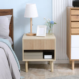 easycomfort easycomfort comodino moderno con cassetto e ripiano aperto in truciolato 47x47x50 cm color legno