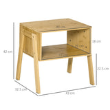 easycomfort easycomfort comodino multiuso tavolino da divano in bambu design aperto 43x32 5x42cm