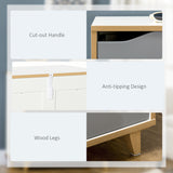 easycomfort easycomfort cassettiera 3 cassetti in truciolato e mdf per camera da letto e soggiorno 75x42x75 cm bianca grigia e marrone