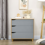 easycomfort easycomfort cassettiera 3 cassetti in truciolato e mdf per camera da letto e soggiorno 75x42x75 cm bianca grigia e marrone