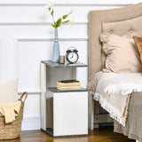 easycomfort easycomfort comodino con ripiano aperto in truciolato dal design irregolare 35x29 5x60 cm grigio e bianco