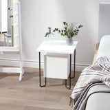 easycomfort easycomfort comodino moderno con armadietto e mensola in legno e gambe in metallo 40x40x45cm