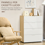 easycomfort easycomfort cassettiera con 4 cassetti per soggiorno e camera da letto con maniglie in lega di alluminio 70x35x92cm bianco