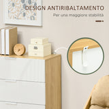 easycomfort easycomfort cassettiera con 4 cassetti per soggiorno e camera da letto con maniglie in lega di alluminio 70x35x92cm bianco