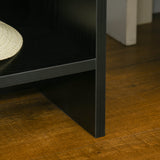 easycomfort easycomfort comodino stile boho chic in legno e rattan con cassetto e ripiano 40x40x50cm nero e naturale