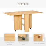 easycomfort easycomfort tavolo da pranzo pieghevole legno naturale 140x80x74cm ean 8054111844710