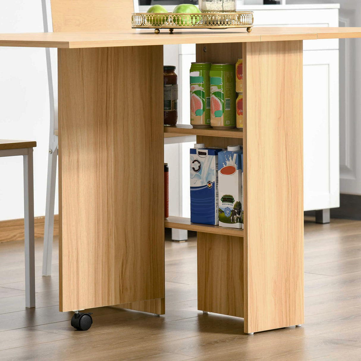 easycomfort easycomfort tavolo da pranzo pieghevole legno naturale 140x80x74cm ean 8054111844710