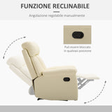 easycomfort easycomfort poltrona relax classica con schienale reclinabile e poggiapiedi crema ean 8055776912981