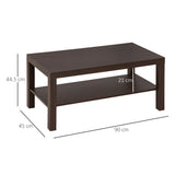 easycomfort easycomfort tavolino basso in legno da soggiorno noce 90x45x40.5cm ean 8054111845045