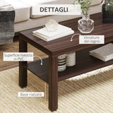 easycomfort easycomfort tavolino basso in legno da soggiorno noce 90x45x40.5cm ean 8054111845045
