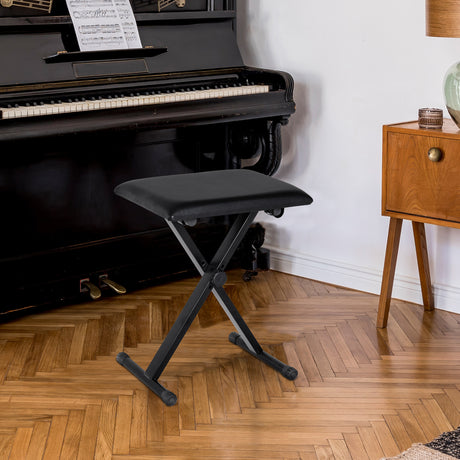 easycomfort easycomfort sgabello imbottito per pianoforte pieghevole con altezza regolabile nero 39x29x51cm ean 8054111840583