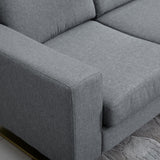 easycomfort easycomfort divano a 3 posti con cuscini in tessuto di lino grigio scuro 200x82x78cm