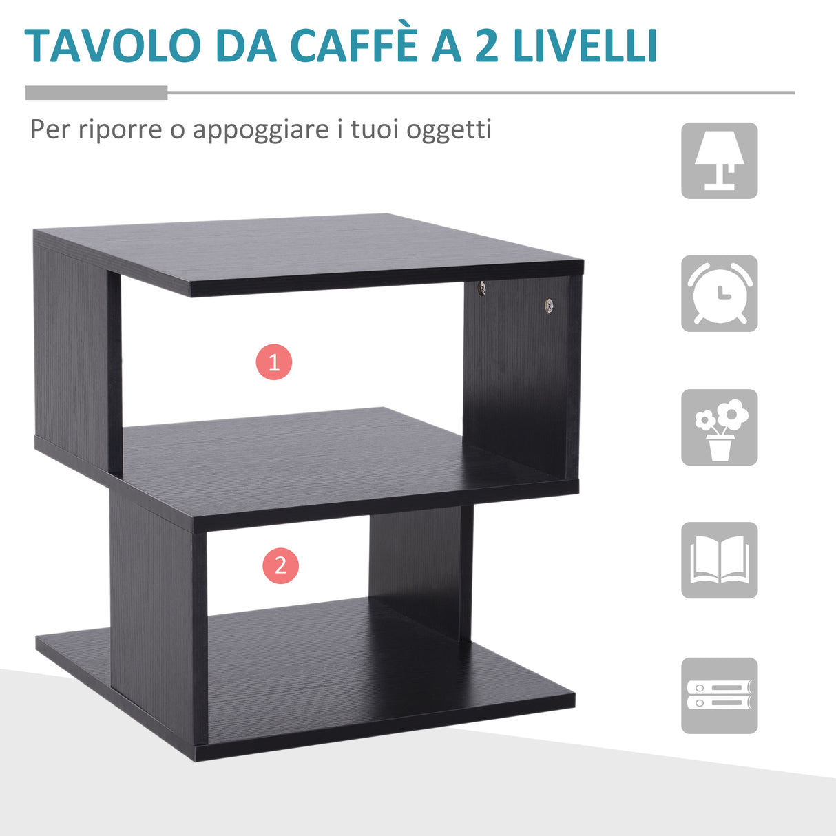 easycomfort easycomfort tavolino da salotto in legno nero