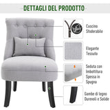 easycomfort easycomfort poltroncina imbottita in legno e lino con cuscino sfoderabile grigio ean 8054144134956