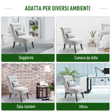 easycomfort easycomfort poltroncina imbottita in legno e lino con cuscino sfoderabile grigio ean 8054144134956