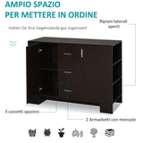 easycomfort easycomfort credenza con 2 ante 3 cassetti e 3 ripiani in legno scuro ean 8054111848381