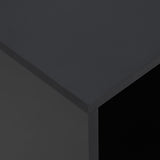 easycomfort easycomfort tavolino da salotto a c con 2 ripiani aperti e 4 ruote girevoli 45x35x58 cm nero