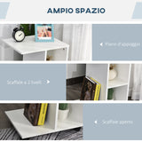 easycomfort easycomfort tavolino da salotto a c con 2 ripiani aperti e 4 ruote girevoli in truciolato 45x35x58cm bianco