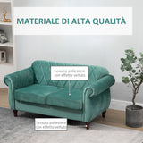 easycomfort easycomfort divano 2 posti in legno e velluto verde design vintage 148 x 72 x 76cm ean 8055776916224