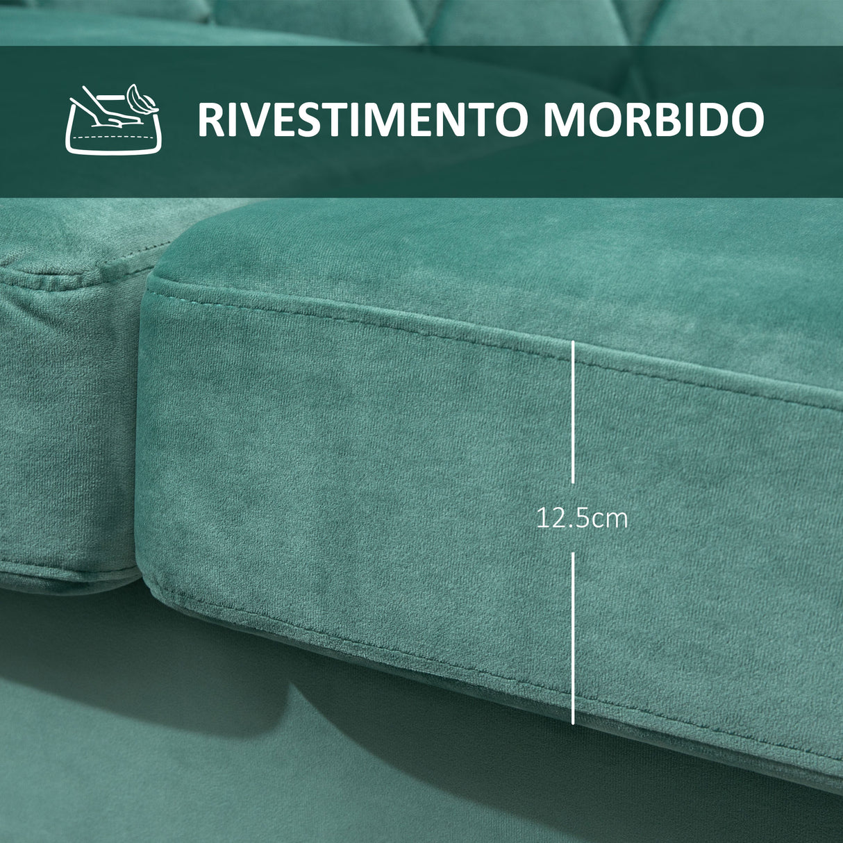 easycomfort easycomfort divano 2 posti in legno e velluto verde design vintage 148 x 72 x 76cm ean 8055776916224