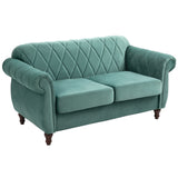 easycomfort easycomfort divano 2 posti in legno e velluto verde design vintage 148 x 72 x 76cm ean 8055776916224