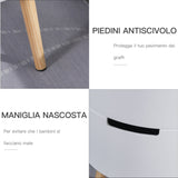 easycomfort easycomfort tavolino da caffe rotondo con apertura a rotazione e vassoio rimovibile in legno bianco ean 8054144134604