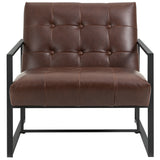 easycomfort easycomfort poltrona stile industriale trapuntata a bottoni in metallo e pu marrone