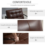 easycomfort easycomfort poltrona stile industriale trapuntata a bottoni in metallo e pu marrone