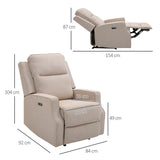 easycomfort easycomfort poltrona relax elettrica reclinabile con presa di ricarica usb beige