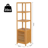 easycomfort easycomfort mobile a colonna per bagno in bambu con 4 ripiani e un armadietto 36x33x140cm ean 8054111845311