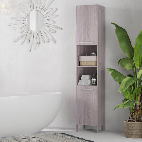 easycomfort easycomfort colonna bagno in mdf con 2 armadietti e 2 ripiani aperti 30x32x172 5 cm color legno